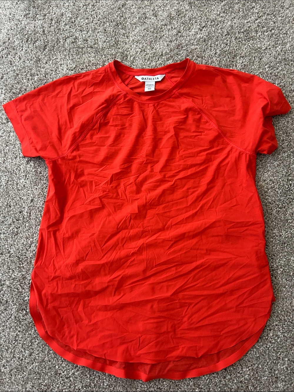 Athleta Red Short Sleeve Performance Crew Tee